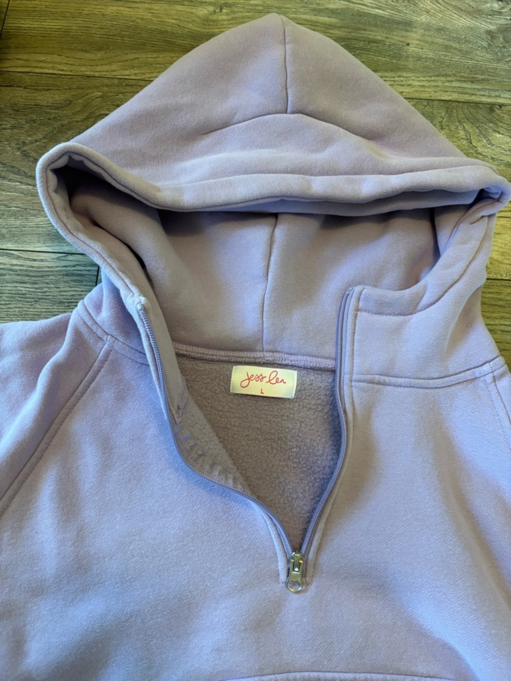 Lavender Half-Zip Scuba Hoodie - Picture 3 of 4